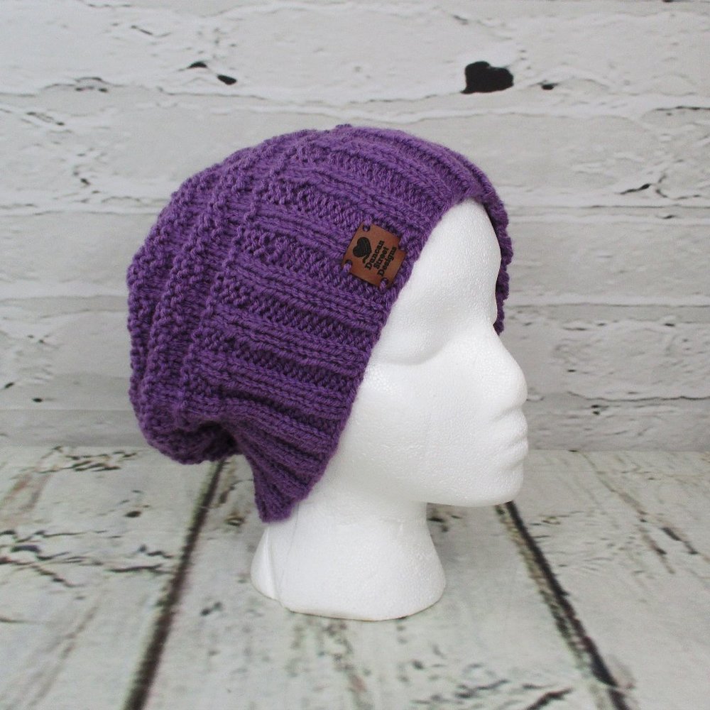 Duncan Street Designs Donna Lee Hipster Hand Knit Slouchy Hat - Picture 1 of 6